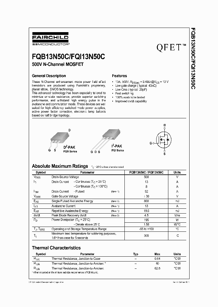 FQI13N50C_1241563.PDF Datasheet