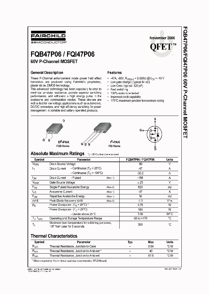 FQI47P06_1241617.PDF Datasheet