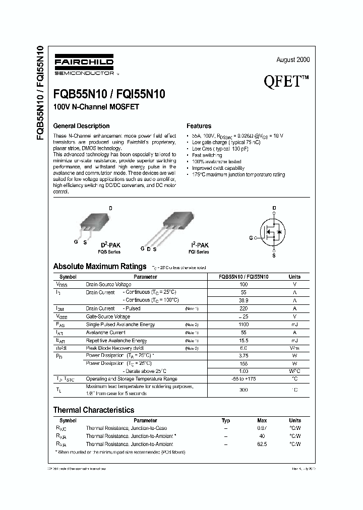 FQI55N10_1241630.PDF Datasheet