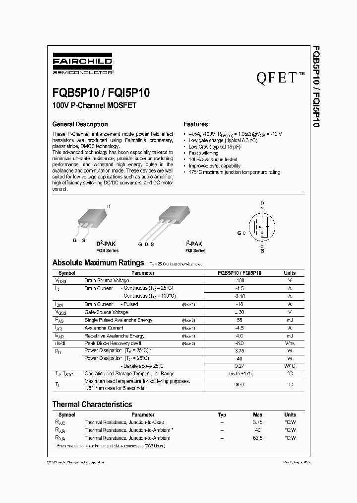 FQI5P10_1241643.PDF Datasheet