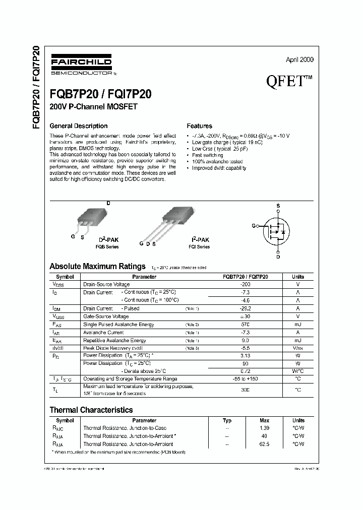 FQI7P20_1241670.PDF Datasheet