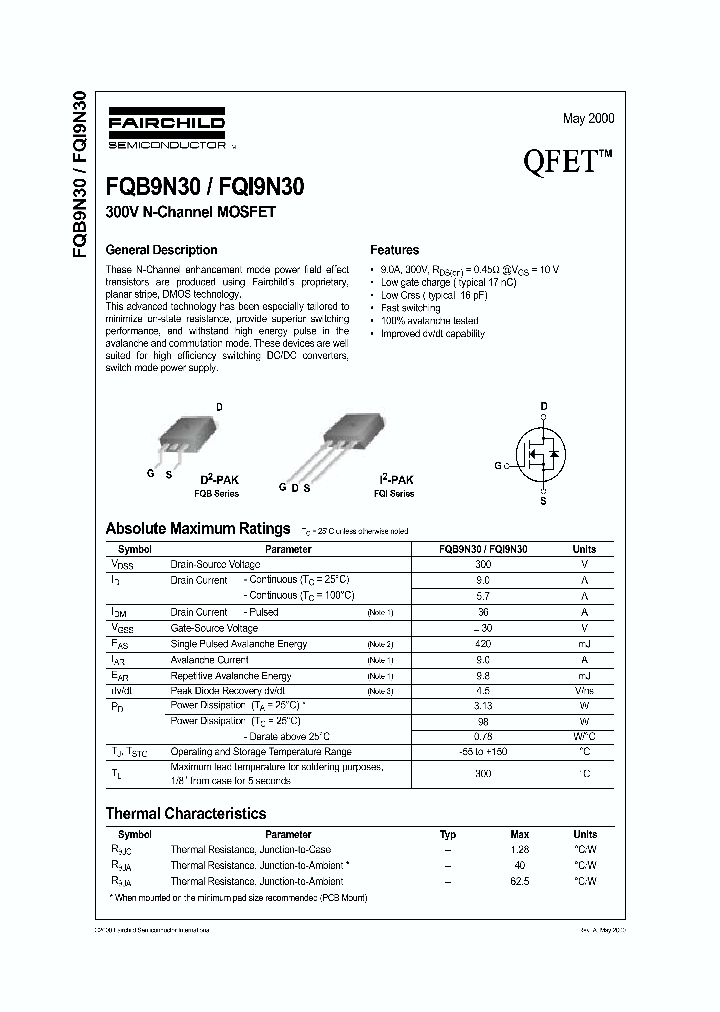 FQB9N30_663849.PDF Datasheet