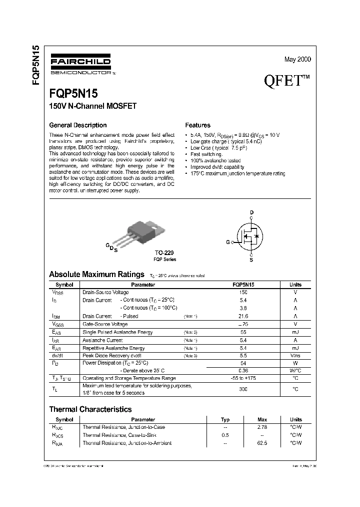 FQP5N15_1241751.PDF Datasheet