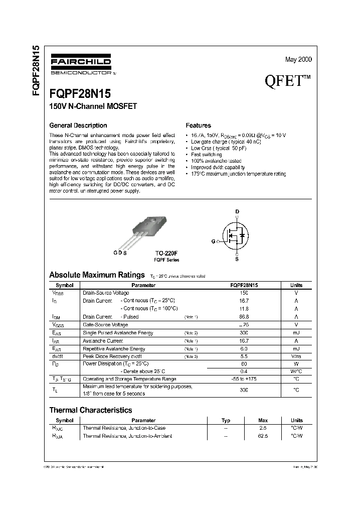 FQPF28N15_1241836.PDF Datasheet