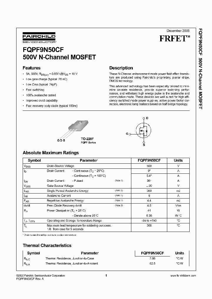FQPF9N50CF_1241932.PDF Datasheet