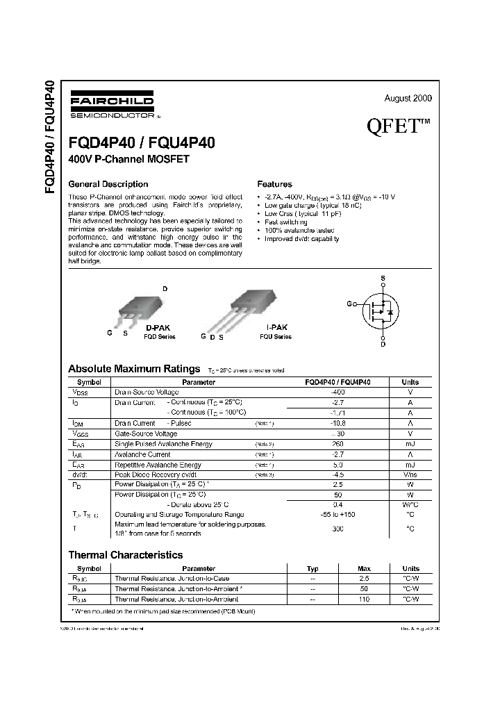 FQU4P40_1241991.PDF Datasheet