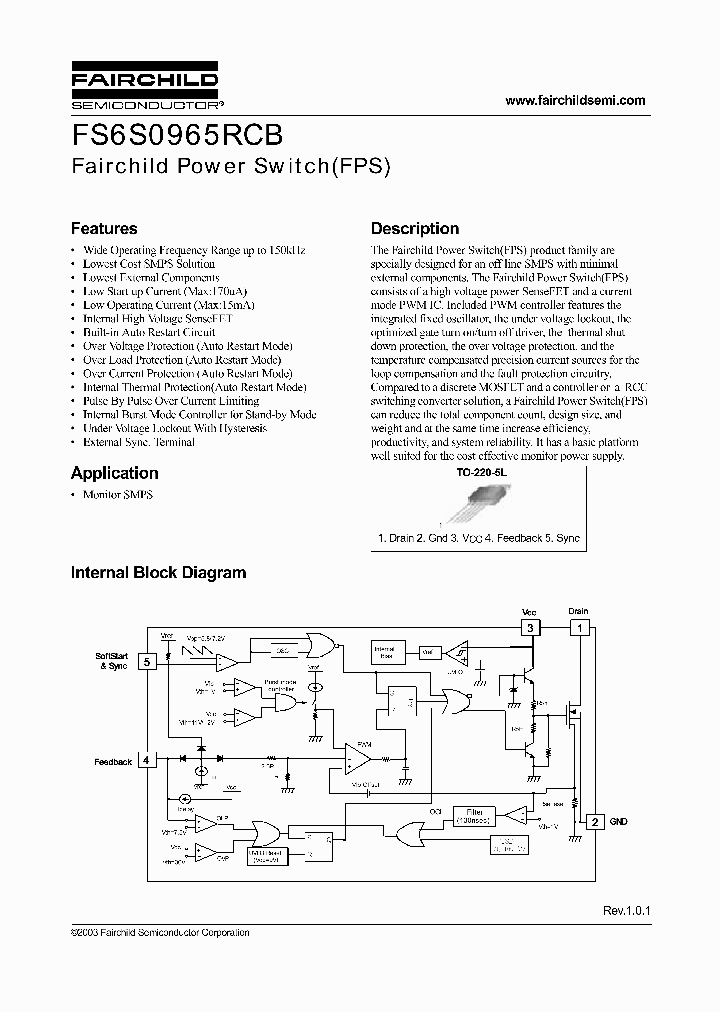 FS6S0965RCBYDTU_1242689.PDF Datasheet