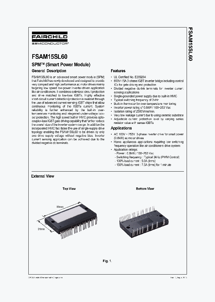 FSAM15SL60_1242809.PDF Datasheet