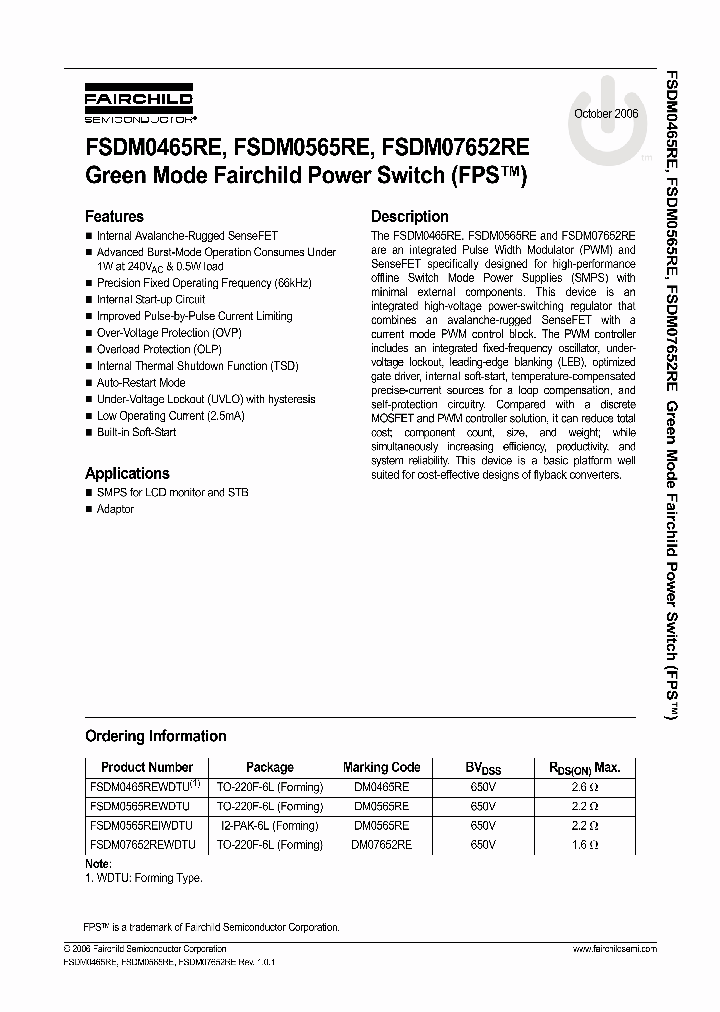 FSDM0465RE_1058055.PDF Datasheet