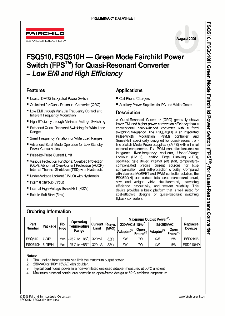FSQ510_1097668.PDF Datasheet