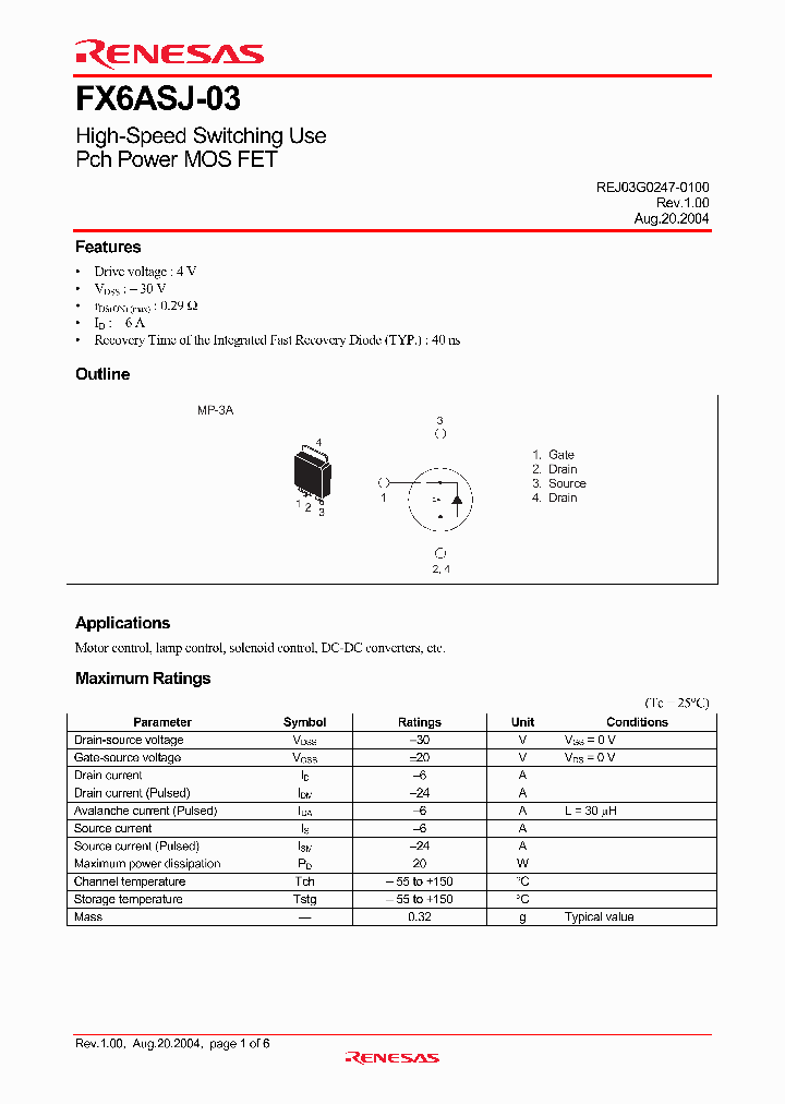 FX6ASJ-03-T13_1243552.PDF Datasheet