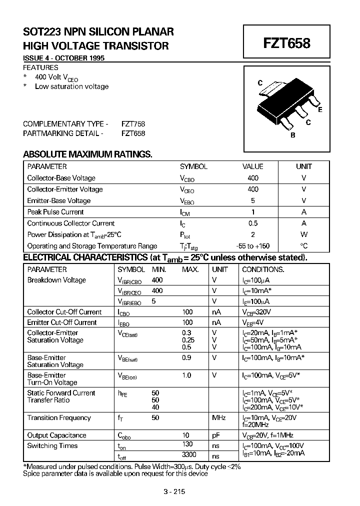 FZT658_1052372.PDF Datasheet