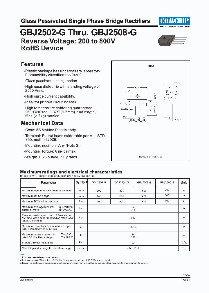 GBJ2508-G_1244245.PDF Datasheet