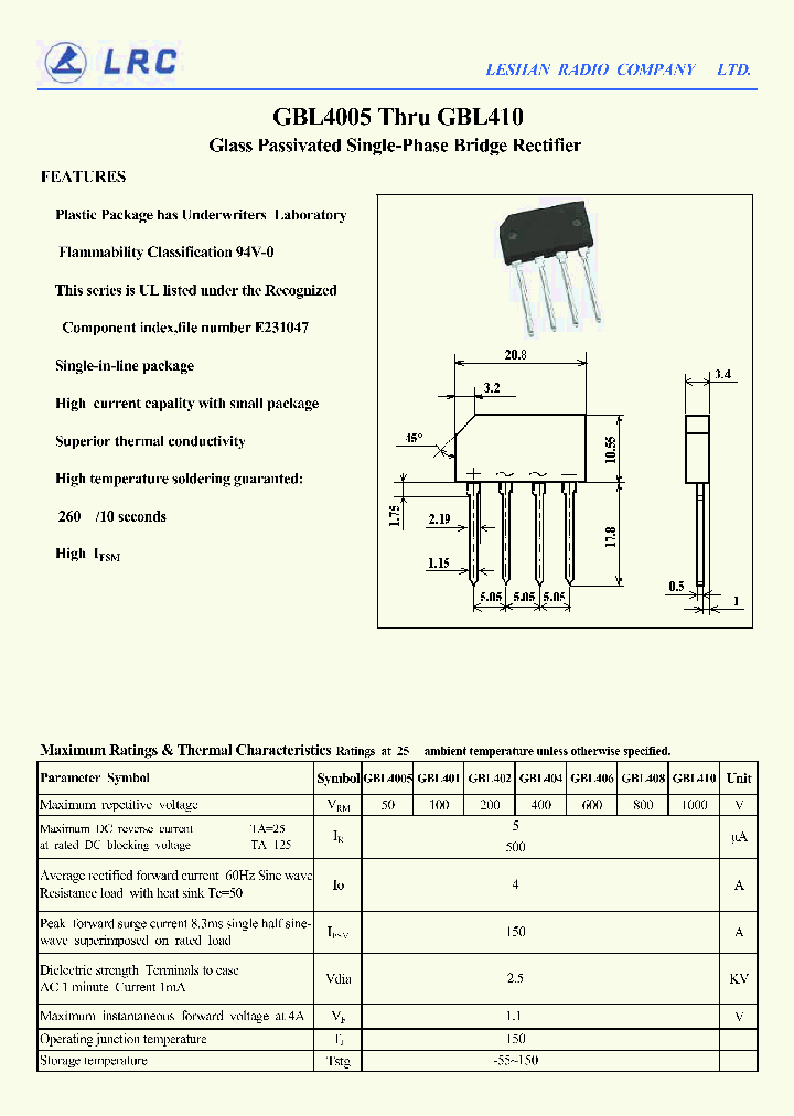 GBL410_1144978.PDF Datasheet