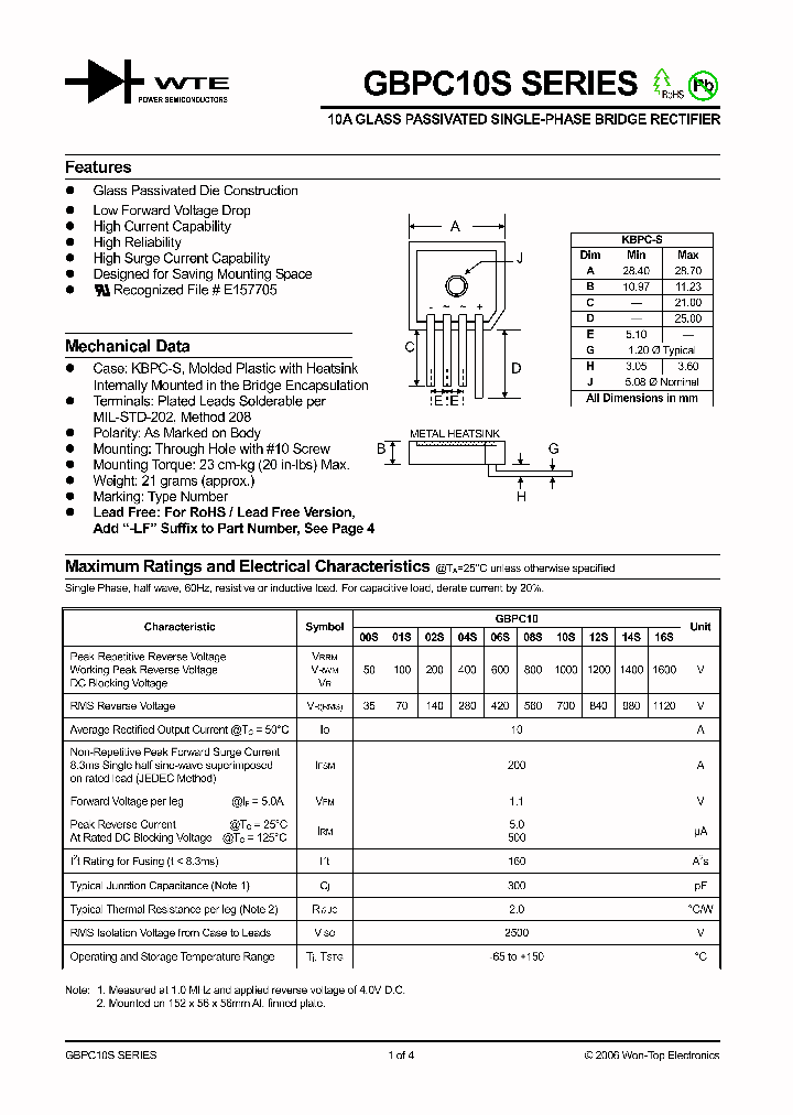 GBPC1016S_1244285.PDF Datasheet