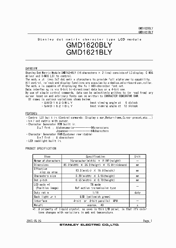 GMD1621BLY_1245325.PDF Datasheet