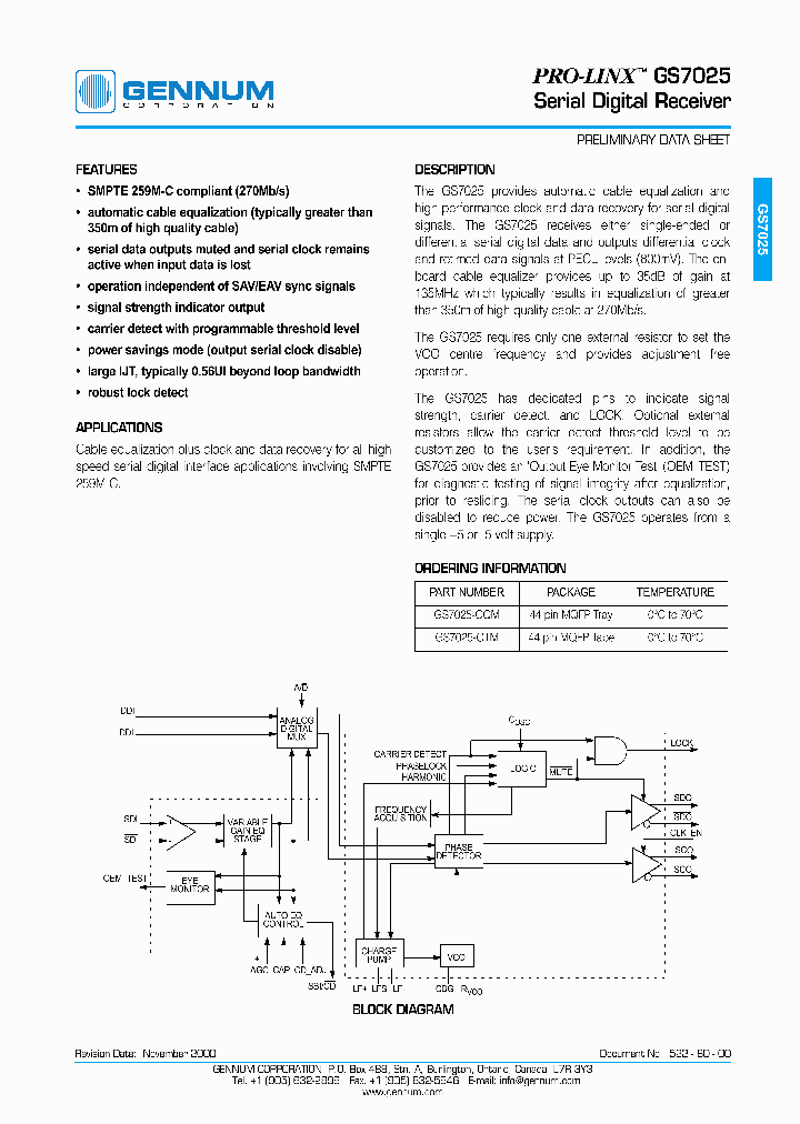 GS7025-CTM_1245825.PDF Datasheet