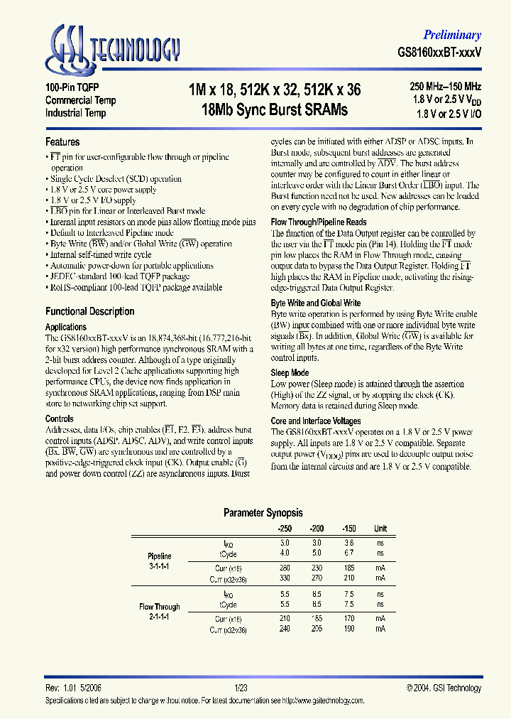 GS816018BT-200V_620470.PDF Datasheet
