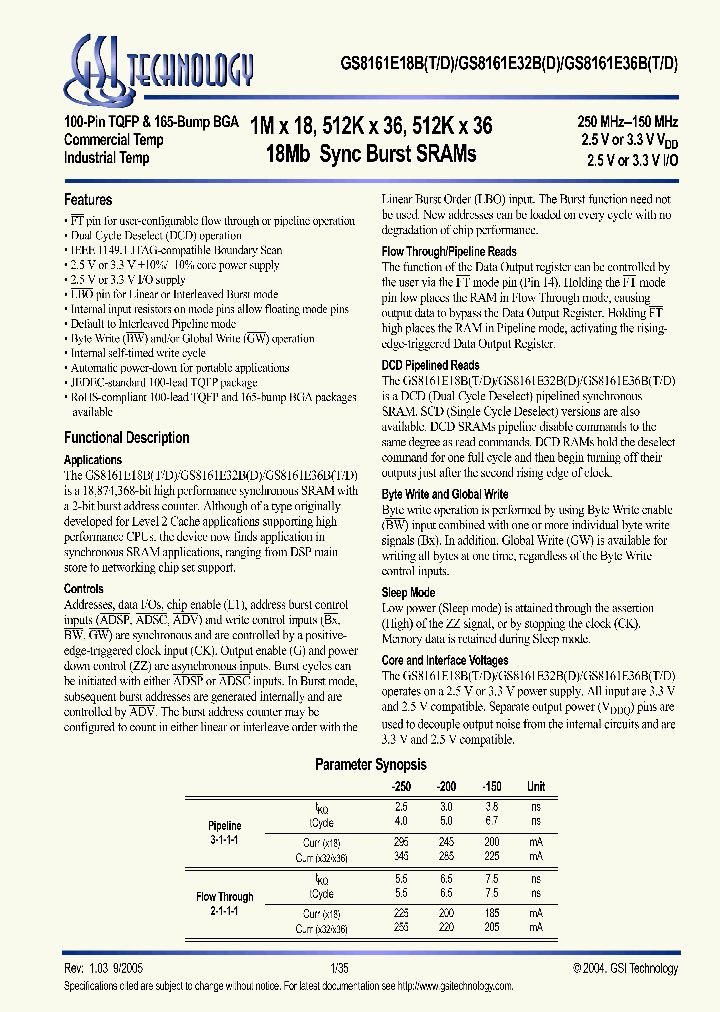 GS8161E18BT-150I_625942.PDF Datasheet