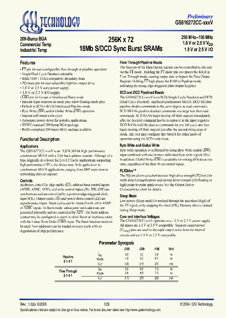 GS816272CC-150IV_1177063.PDF Datasheet