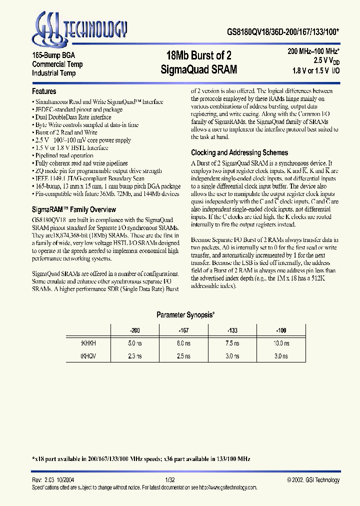 GS8180QV18D-200_1178319.PDF Datasheet