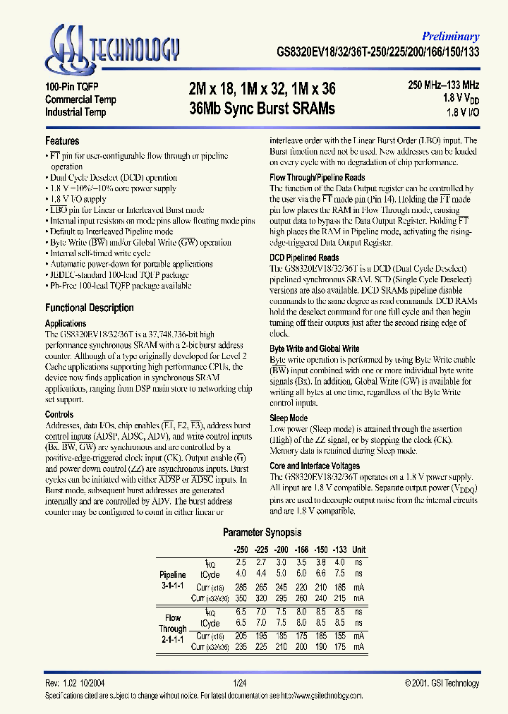 GS8320EV18GT-225_624611.PDF Datasheet