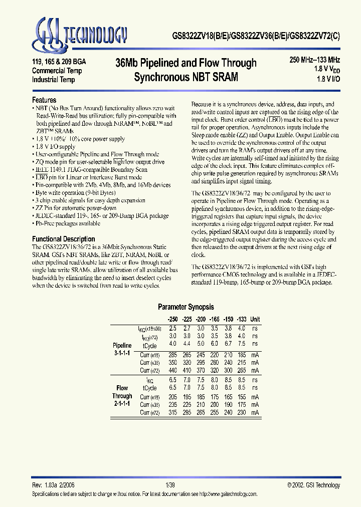 GS8322ZV18B-250_619990.PDF Datasheet