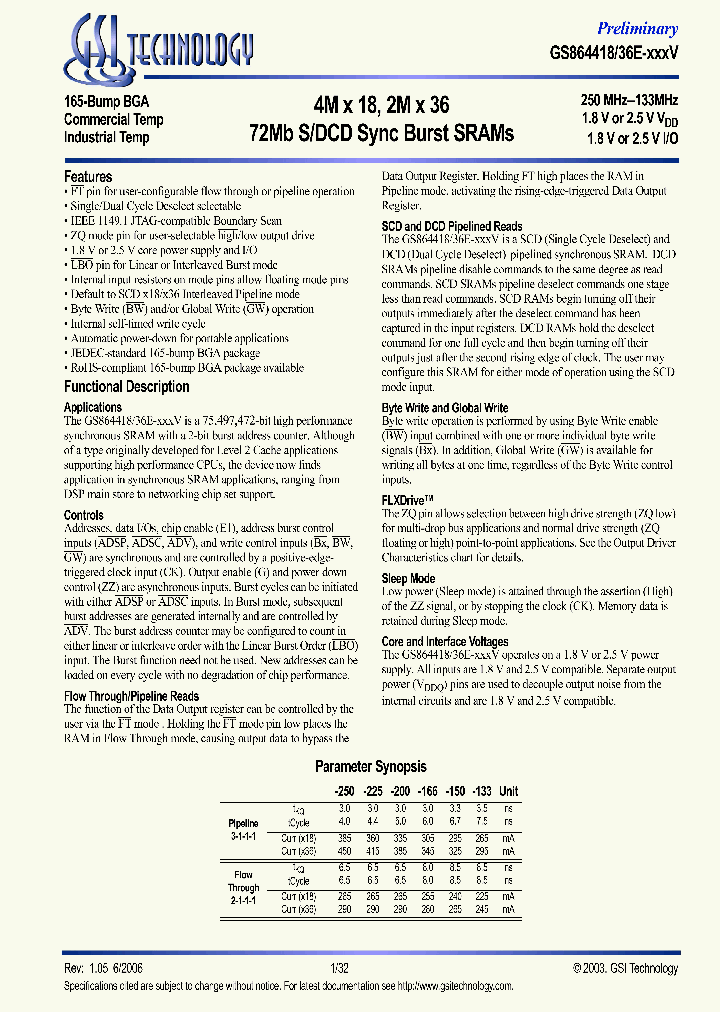 GS864418E-200IV_1177162.PDF Datasheet