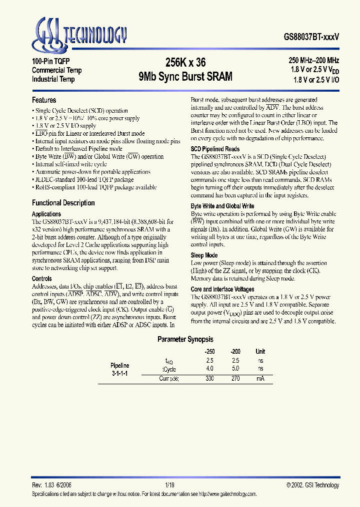 GS88037BGT-250V_619215.PDF Datasheet