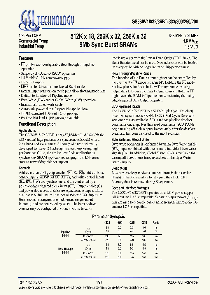 GS880V18BT-250I_623857.PDF Datasheet