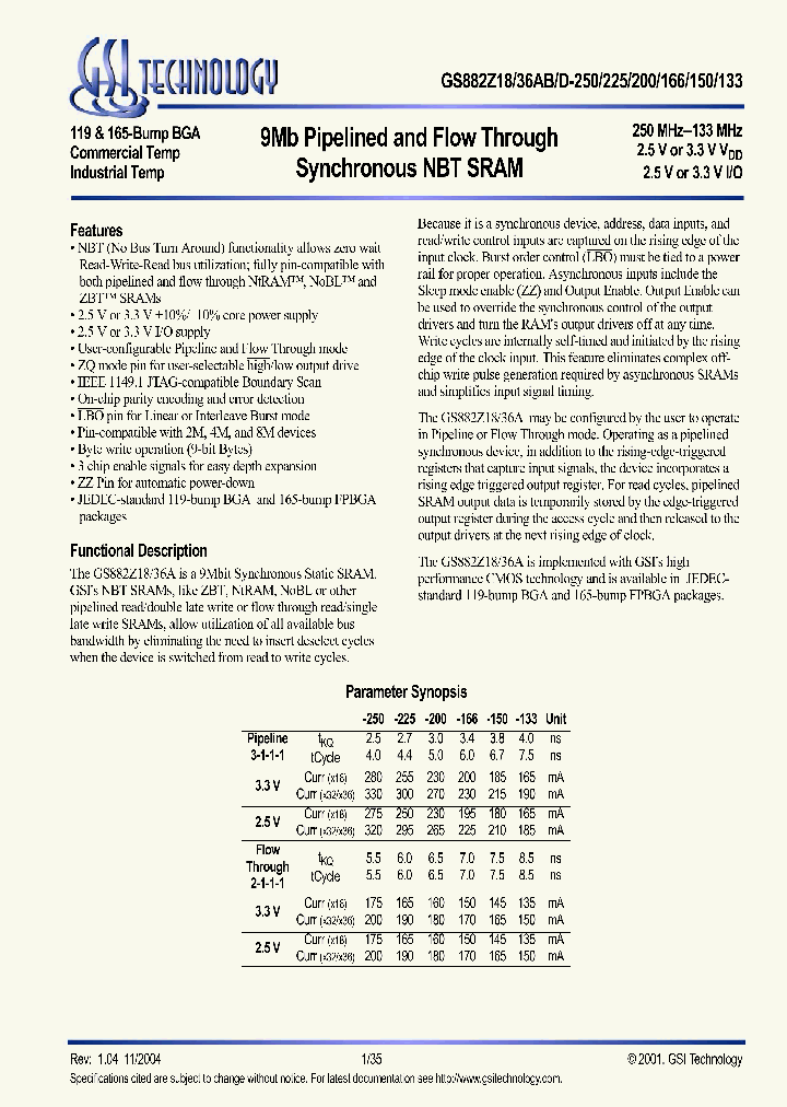 GS882Z18AB_1178365.PDF Datasheet