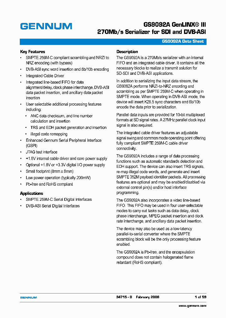 GS9092ACNE3_1246084.PDF Datasheet