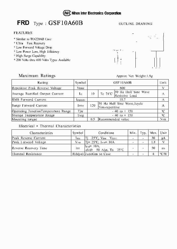 GSF10A60B_1246182.PDF Datasheet