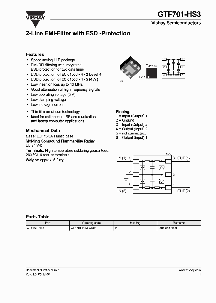 GTF701-HS3-GS08_1246439.PDF Datasheet