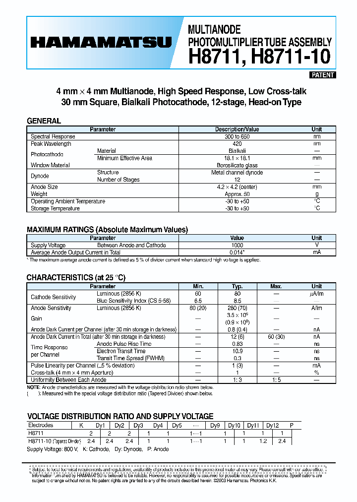H8711-10_1246895.PDF Datasheet