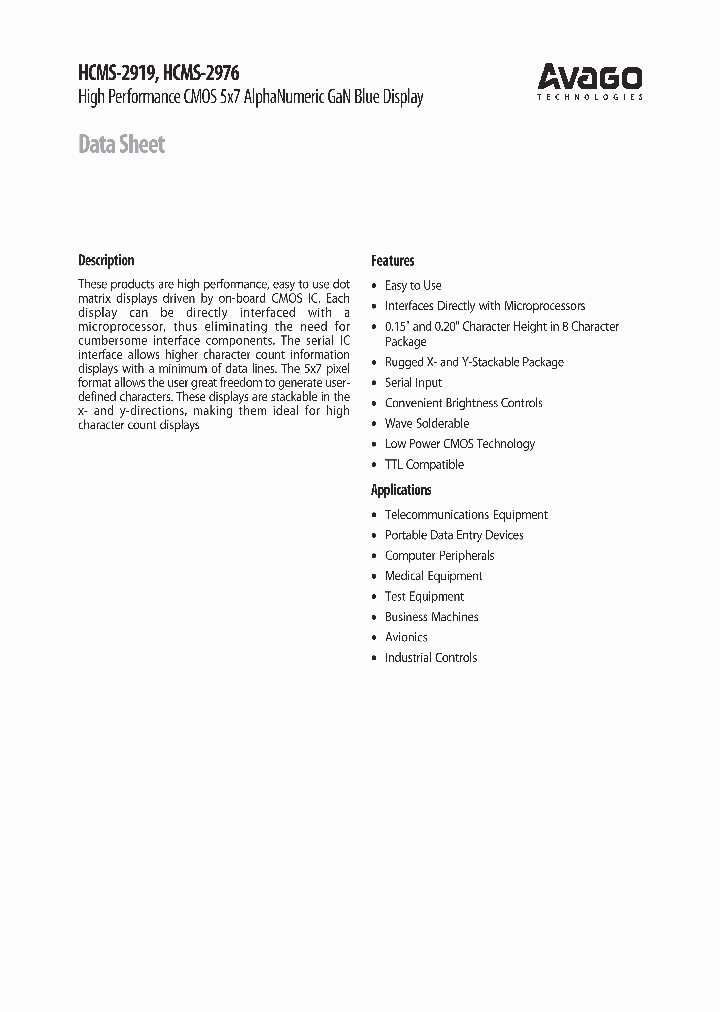 HCMS-2919_1094442.PDF Datasheet