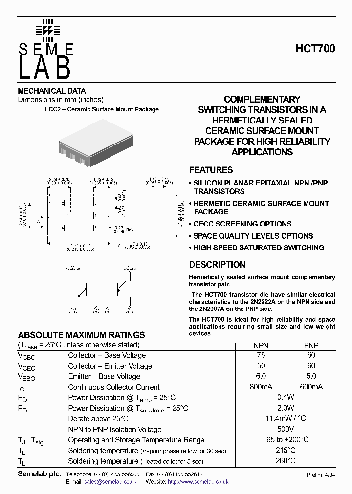 HCT700_1247889.PDF Datasheet