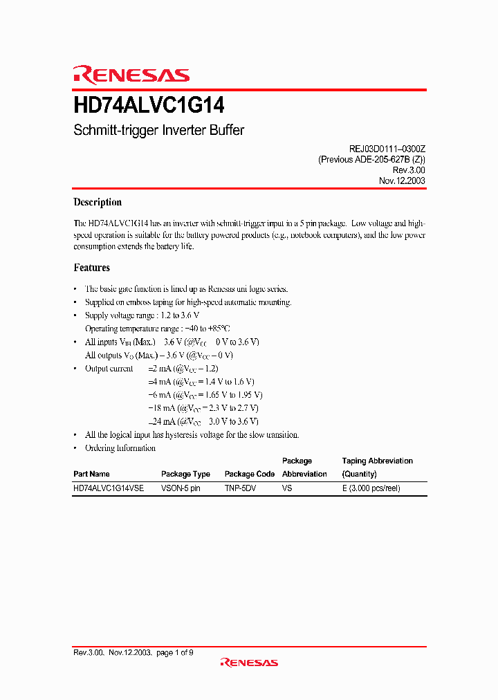 HD74ALVC1G14VSE_1248222.PDF Datasheet