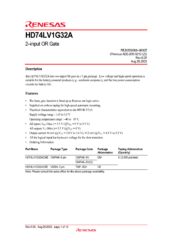 HD74LV1G32AVSE_1248506.PDF Datasheet