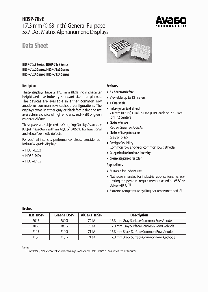 HDSP-701A_1136417.PDF Datasheet