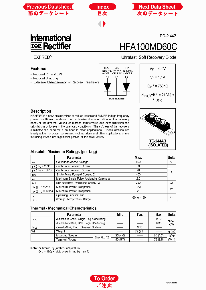 HFA100MD60C_1249157.PDF Datasheet