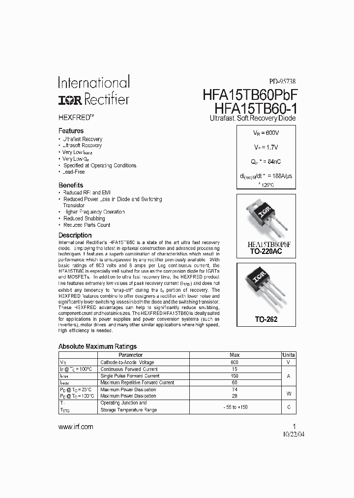 HFA15TB60PBF_1249214.PDF Datasheet