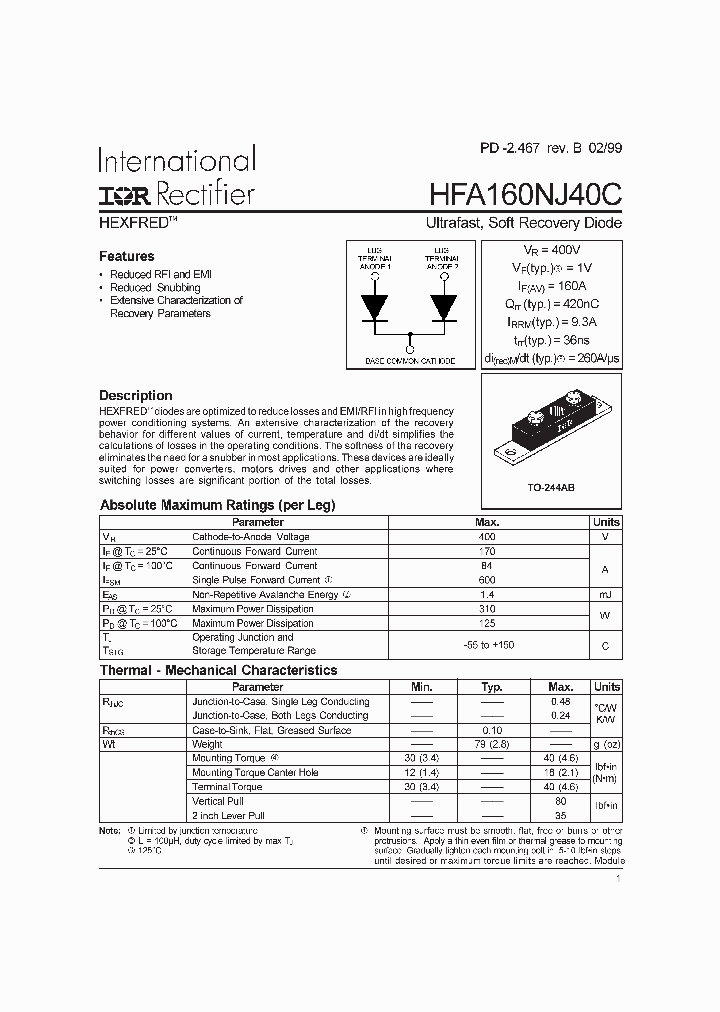 HFA160NJ40C_1106164.PDF Datasheet