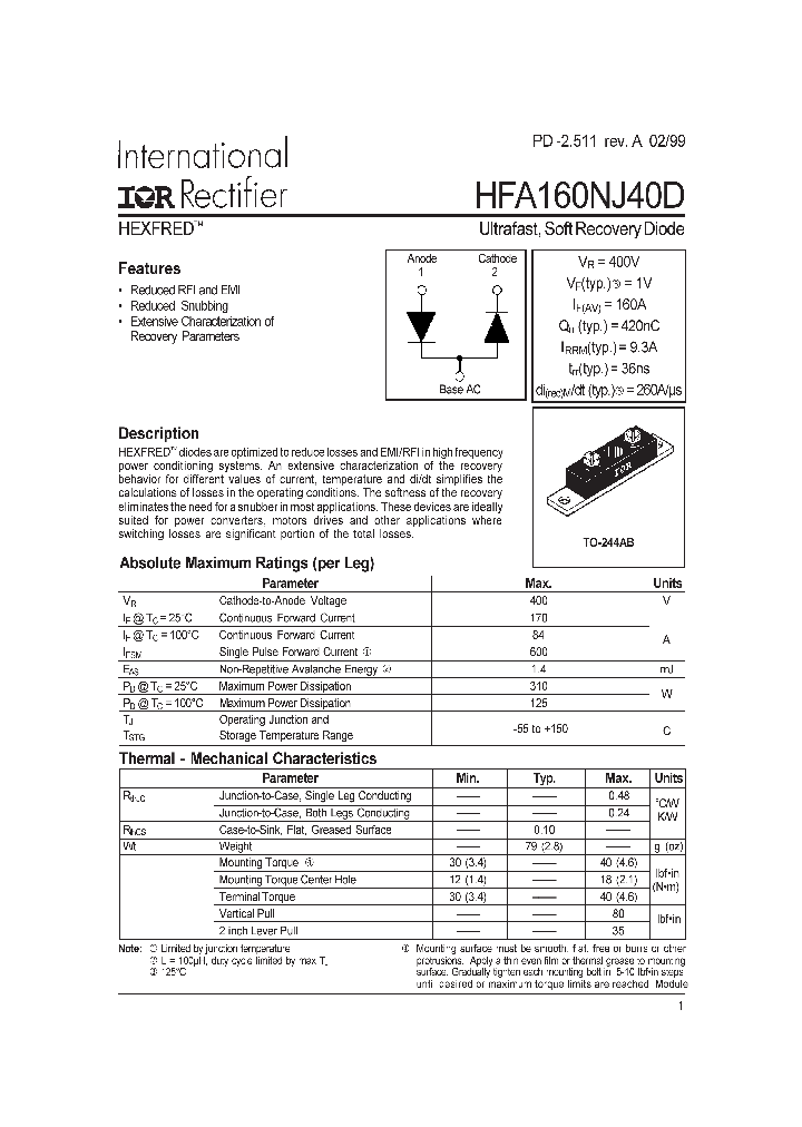 HFA160NJ40D_1106165.PDF Datasheet