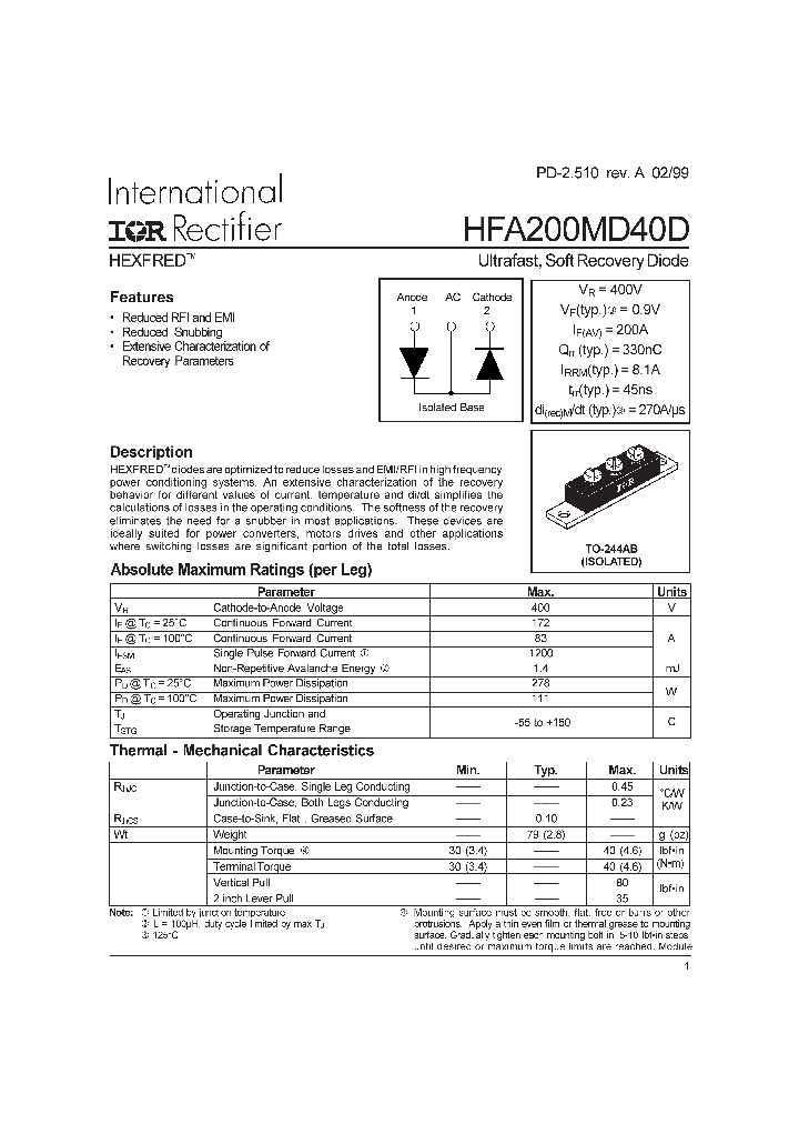 HFA200MD40D_1249227.PDF Datasheet