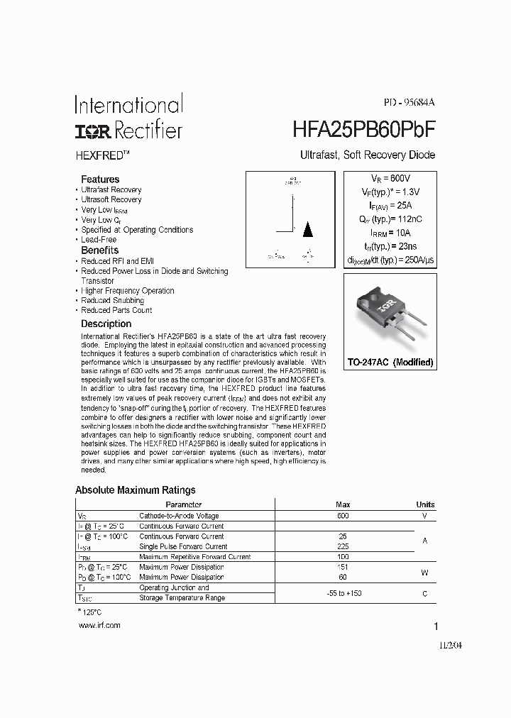 HFA25PB60PBF_1141283.PDF Datasheet