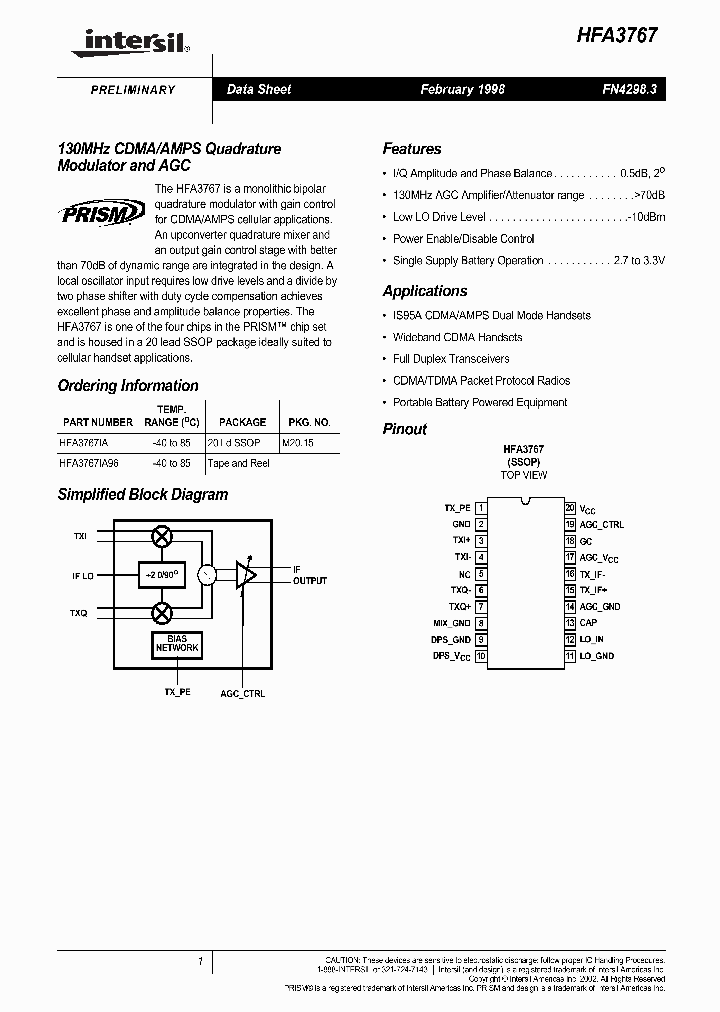 HFA3767IA96_1249261.PDF Datasheet