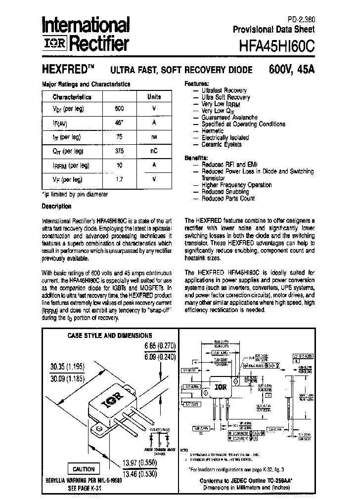HFA45HI60C_1249277.PDF Datasheet