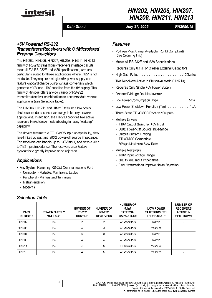 HIN213_1249910.PDF Datasheet