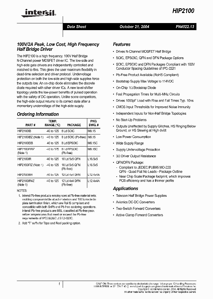 HIP2100EIB_1037526.PDF Datasheet